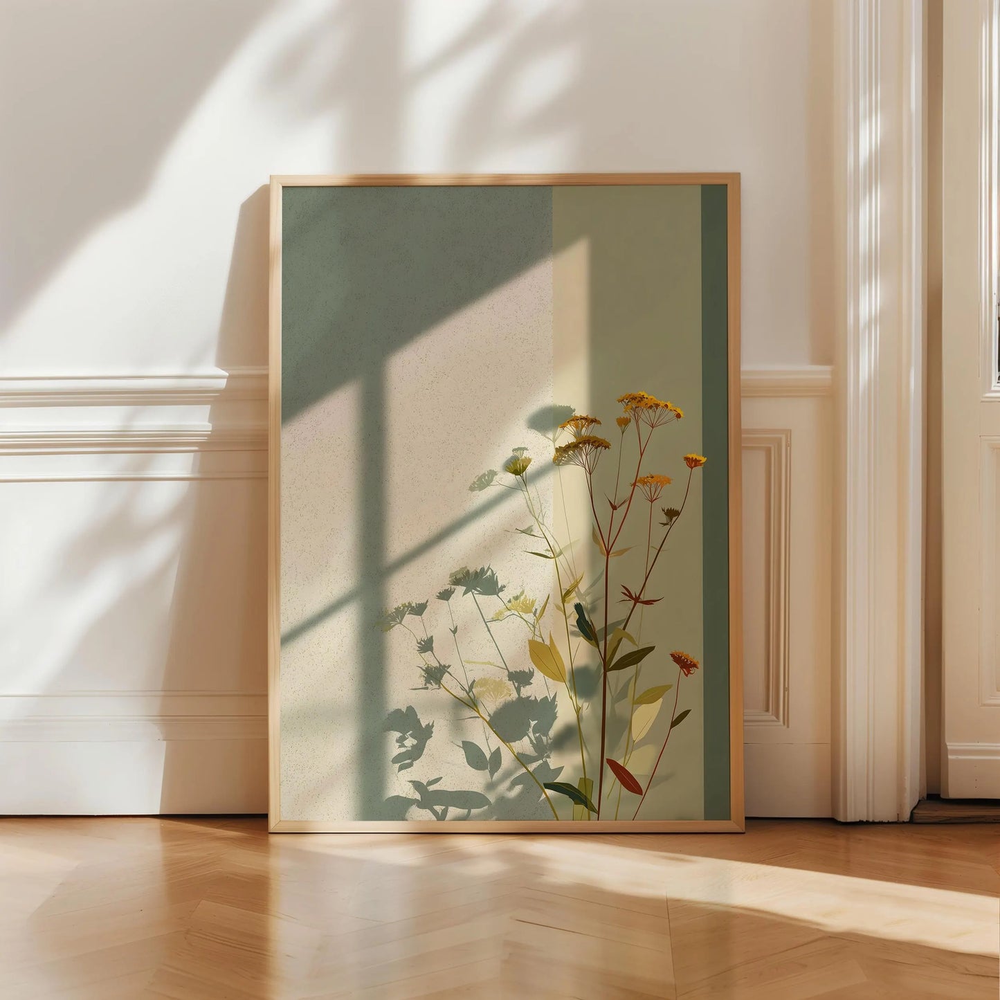 Wildflower Window Light Botanical Canvas Wall Art