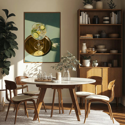 Gin and Tonic Cocktail Art Print, Bar Cart Wall Decor